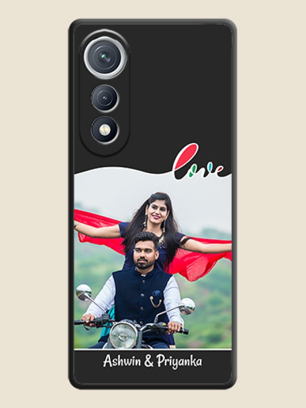 Custom Fall in Love Pattern with Picture on Photo On Space Black Custom Soft Matte Mobile Back Cover - Tecno Pova Curve 5G