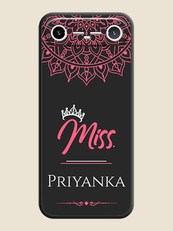 Custom Mrs Name with Floral Design On Space Black Custom Soft Matte Mobile Back Cover - Tecno Pova Slim 5G