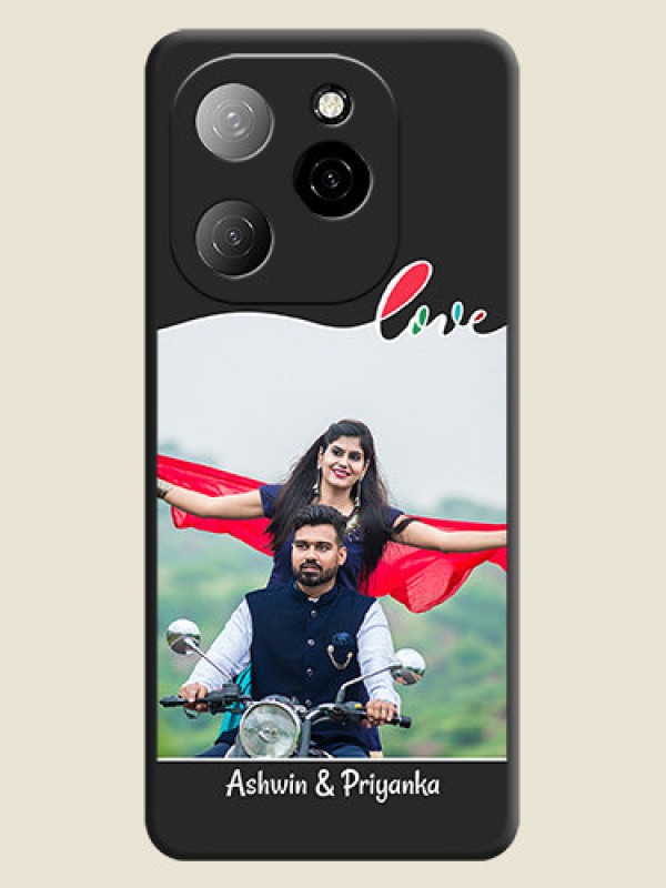 Custom Fall in Love Pattern with Picture on Photo On Space Black Custom Soft Matte Mobile Back Cover - Spark 20 Pro 5G