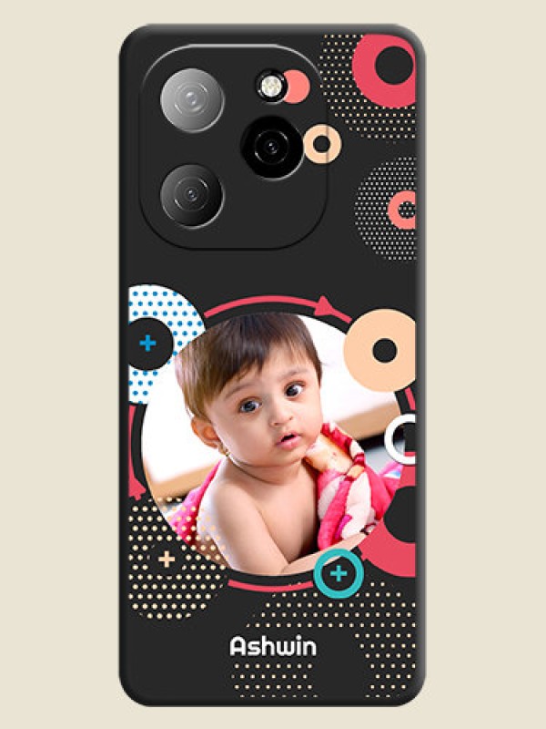 Custom Multicoloured Round Image On Space Black Custom Soft Matte Mobile Back Cover - Spark 20 Pro 5G