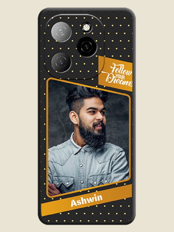 Custom Follow Your Dreams with White Dots On Space Black Custom Soft Matte Mobile Back Cover - Spark 20 Pro 5G