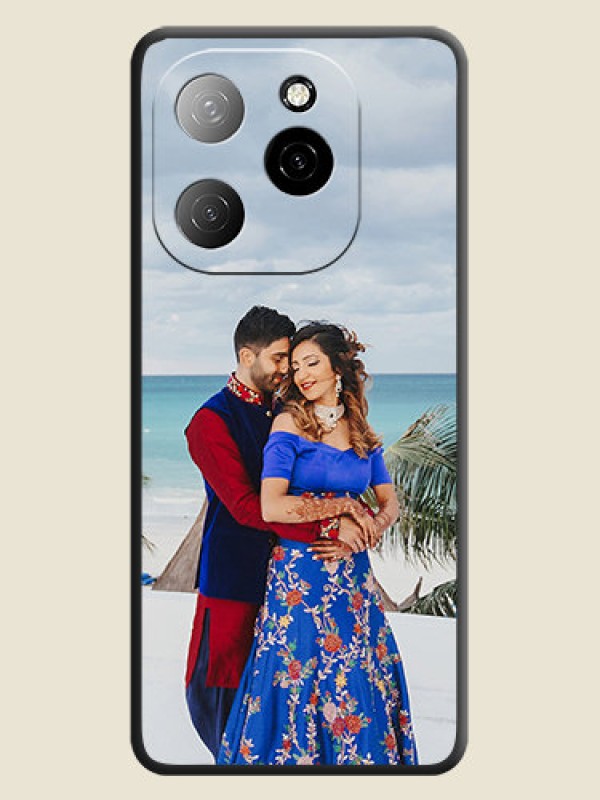 Custom Full Single Pic Upload On Space Black Custom Soft Matte Mobile Back Cover - Spark 20 Pro 5G
