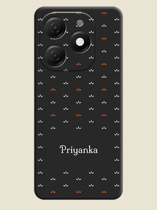 Custom Simple Pattern With Custom Text On Space Black Personalized Soft Matte Phone Covers - Tecno Spark 20