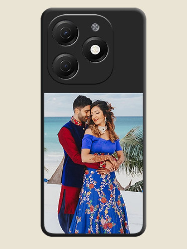 Custom Image Upload With Space Black Color On Custom Soft Matte Mobile Back Cover - Tecno Spark 20