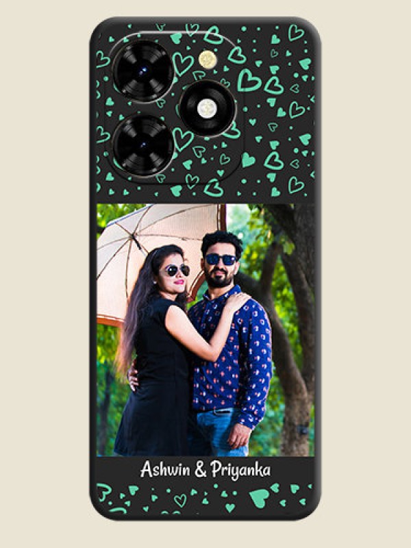 Custom Sea Green Indefinite Love Pattern - Photo on Space Black Soft Matte Mobile Cover - Tecno Spark 20C