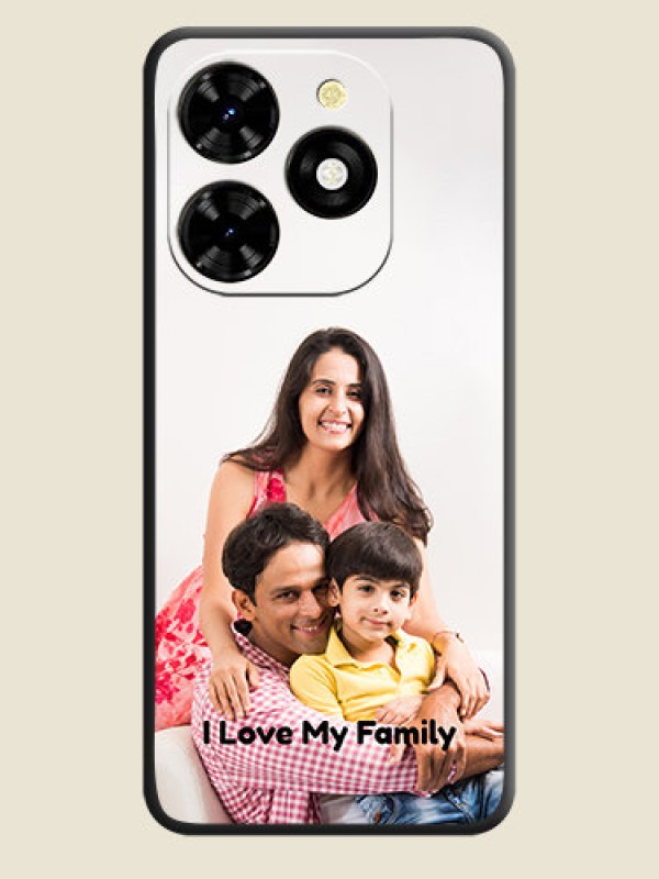 Custom Full Single Pic Upload With Text On Space Black Personalized Soft Matte Phone Covers - Tecno Spark 20C