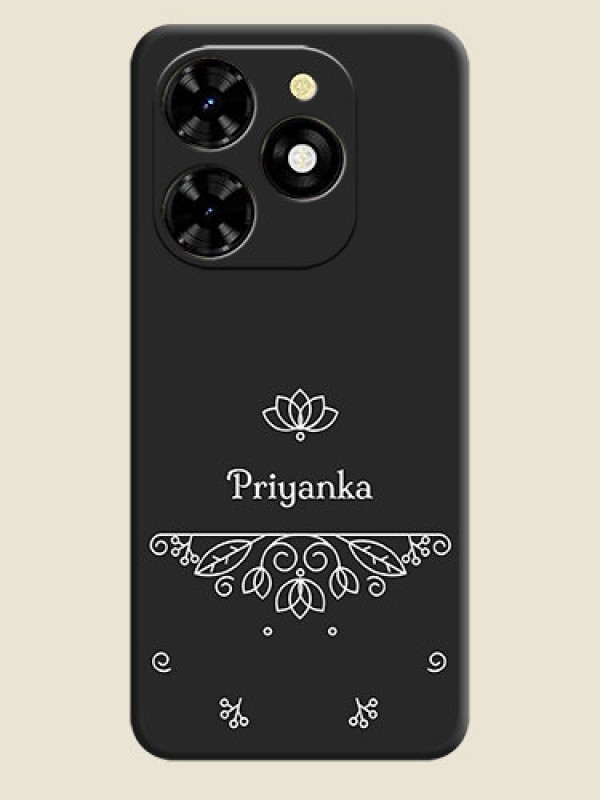 Custom Lotus Garden Custom Text On Space Black Personalized Soft Matte Phone Covers - Tecno Spark 20C