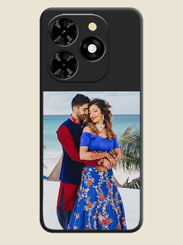 Custom Image Upload With Space Black Color On Custom Soft Matte Mobile Back Cover - Tecno Spark 20C