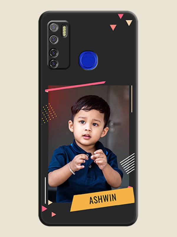 Custom Photo Frame with Triangle Small Dots on Photo on Space Black Soft Matte Back Cover - Tecno Spark 5 Pro