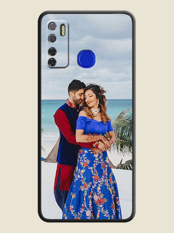 Custom Full Single Pic Upload On Space Black Personalized Soft Matte Phone Covers -Tecno Spark 5 Pro