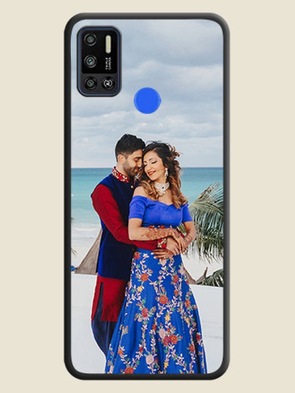 Custom Full Single Pic Upload On Space Black Personalized Soft Matte Phone Covers -Tecno Spark 6 Air