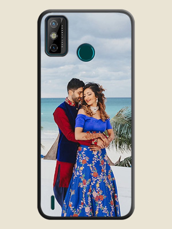 Custom Full Single Pic Upload On Space Black Personalized Soft Matte Phone Covers -Tecno Spark 6 Go