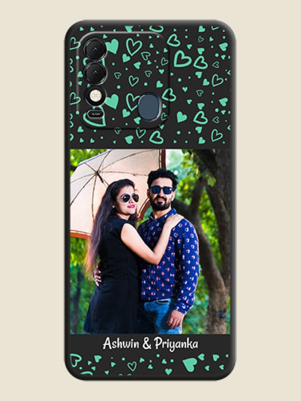 Custom Sea Green Indefinite Love Pattern on Photo on Space Black Soft Matte Mobile Cover - Tecno Spark 8