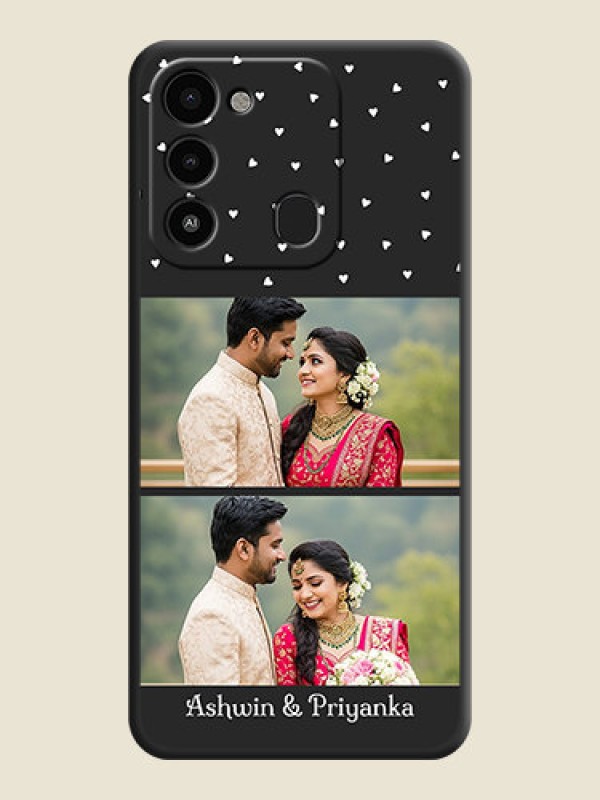 Custom Miniature Love Symbols with Name on Space Black Custom Soft Matte Back Cover - Tecno Spark 8C