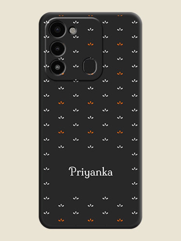 Custom Simple Pattern With Custom Text On Space Black Personalized Soft Matte Phone Covers -Tecno Spark 8C