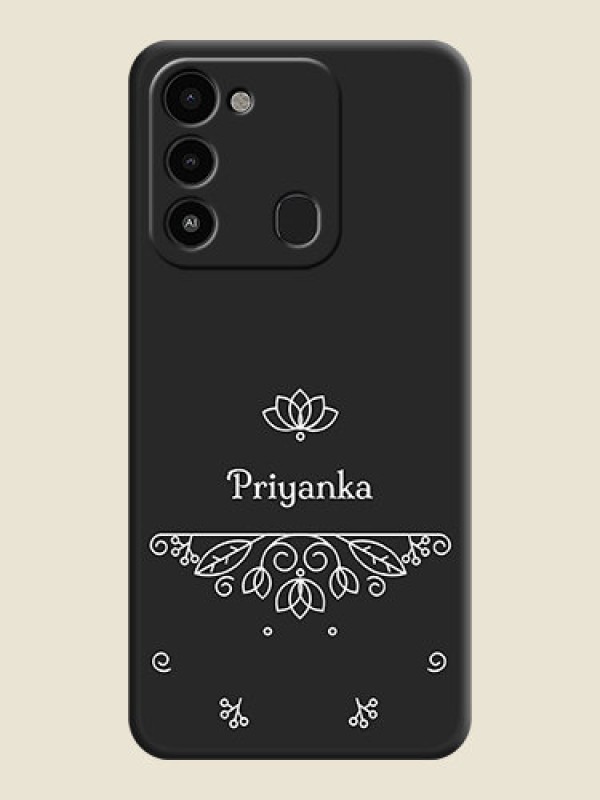 Custom Lotus Garden Custom Text On Space Black Personalized Soft Matte Phone Covers -Tecno Spark 8C