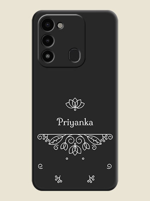Custom Lotus Garden Custom Text On Space Black Personalized Soft Matte Phone Covers -Tecno Spark Go 2022