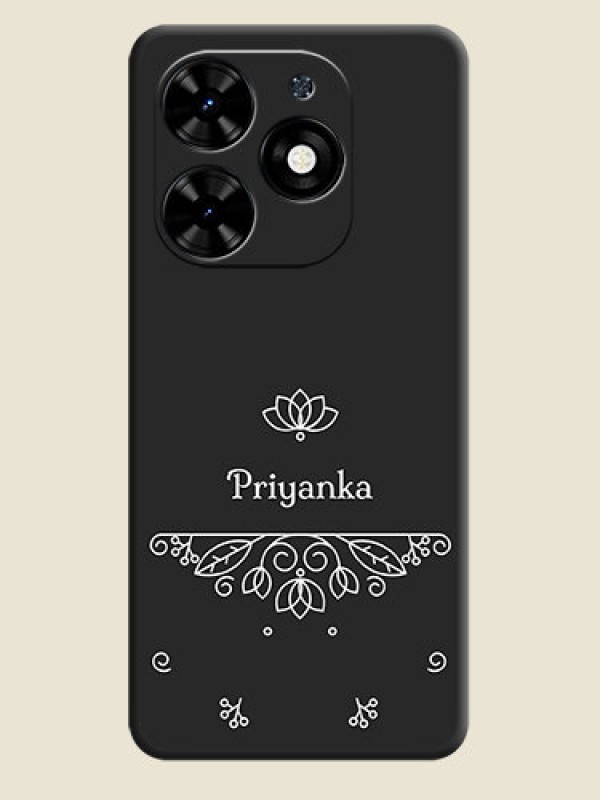 Custom Lotus Garden Custom Text On Space Black Personalized Soft Matte Phone Covers - Tecno Spark Go 2024