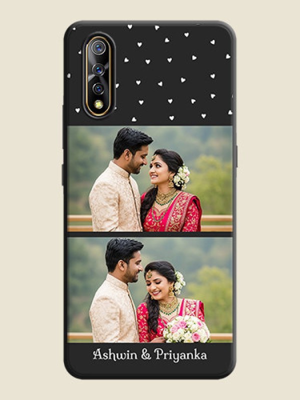 Custom Miniature Love Symbols with Name on Space Black Custom Soft Matte Back Cover - Vivo S1
