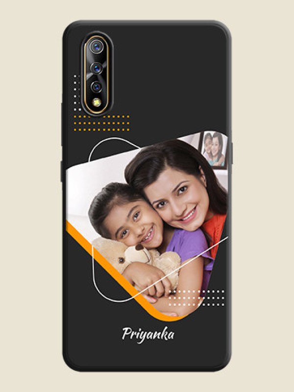 Custom Yellow Triangle - Photo on Space Black Soft Matte Phone Cover - Vivo S1