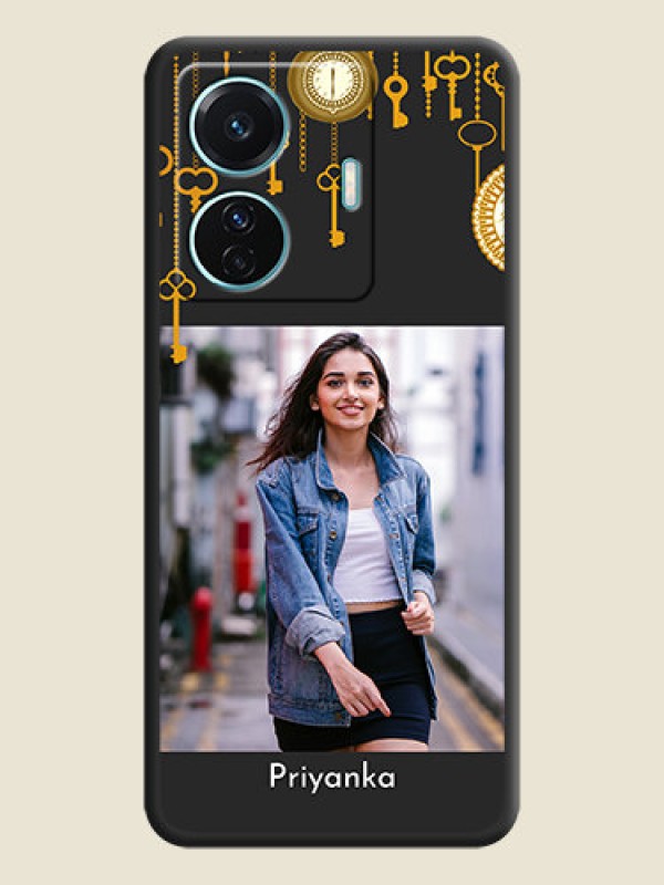 Custom Decorative Design with Text on Space Black Custom Soft Matte Back Cover - Vivo T1 Pro 5G