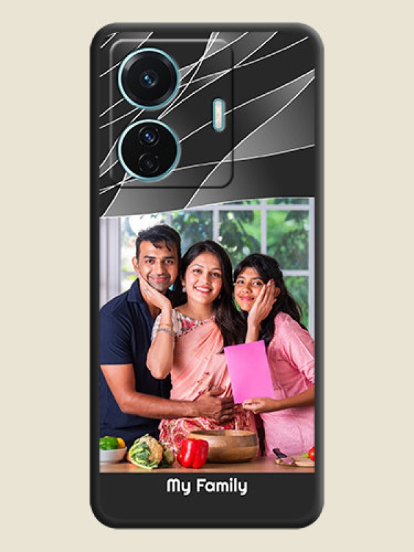 Custom Mixed Wave Lines on Photo on Space Black Soft Matte Mobile Cover - Vivo T1 Pro 5G