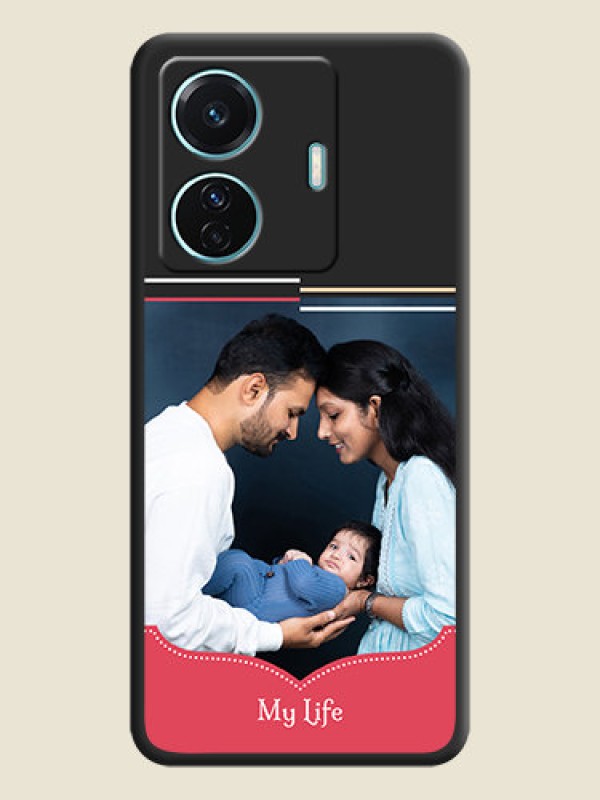 Custom Classic Plain Design with Name on Photo on Space Black Soft Matte Phone Cover - Vivo T1 Pro 5G