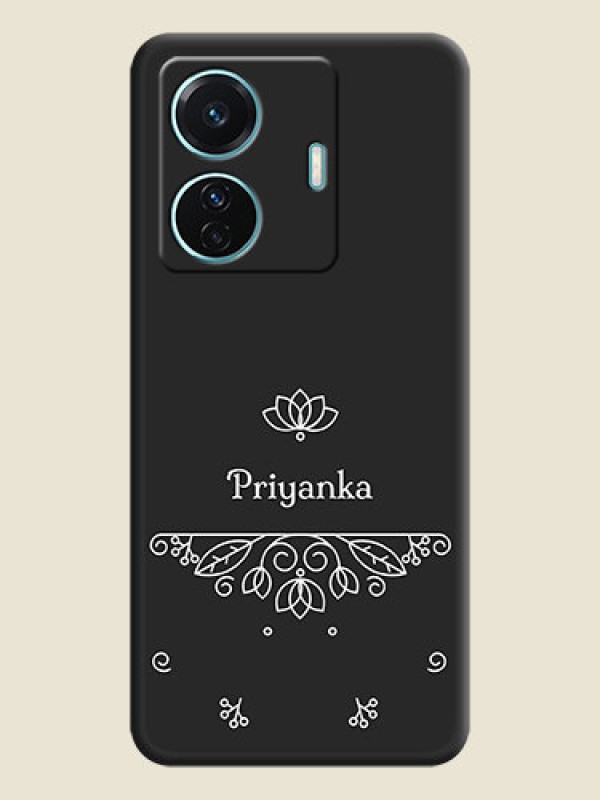 Custom Lotus Garden Custom Text On Space Black Personalized Soft Matte Phone Covers -Vivo T1 Pro 5G