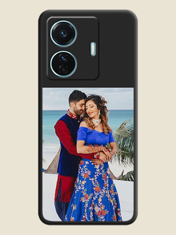 Custom Image Upload With Space Black Color On Custom Soft Matte Mobile Back Cover - Vivo T1 Pro 5G