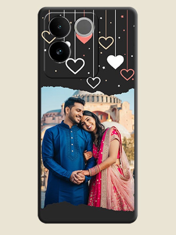 Custom Love Hangings with Splash Wave Picture On Space Black Custom Soft Matte Mobile Back Cover - Vivo T2 Pro 5G