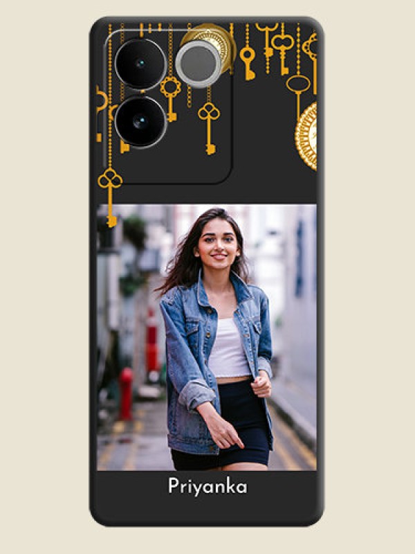 Custom Decorative Design with Text On Space Black Custom Soft Matte Mobile Back Cover - Vivo T2 Pro 5G
