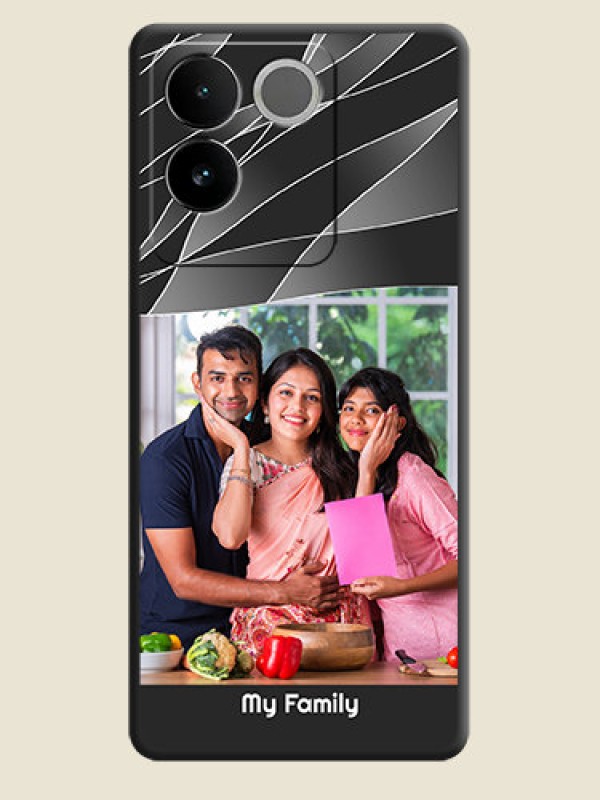 Custom Mixed Wave Lines on Photo On Space Black Custom Soft Matte Mobile Back Cover - Vivo T2 Pro 5G