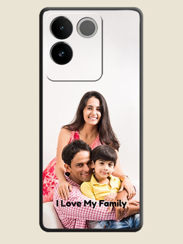 Custom Full Single Pic Upload With Text On Space Black Custom Soft Matte Mobile Back Cover - Vivo T2 Pro 5G