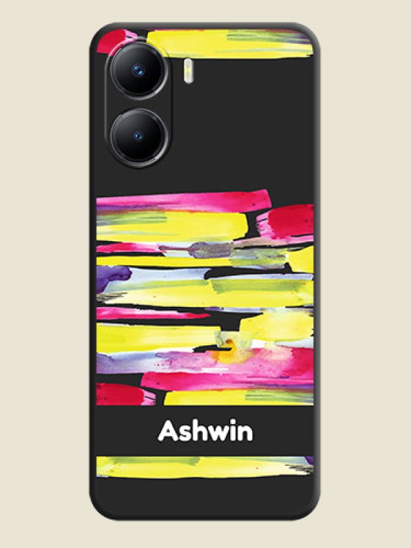 Custom Brush Coloured on Space Black Personalized Soft Matte Phone Covers - Vivo T2x 5G