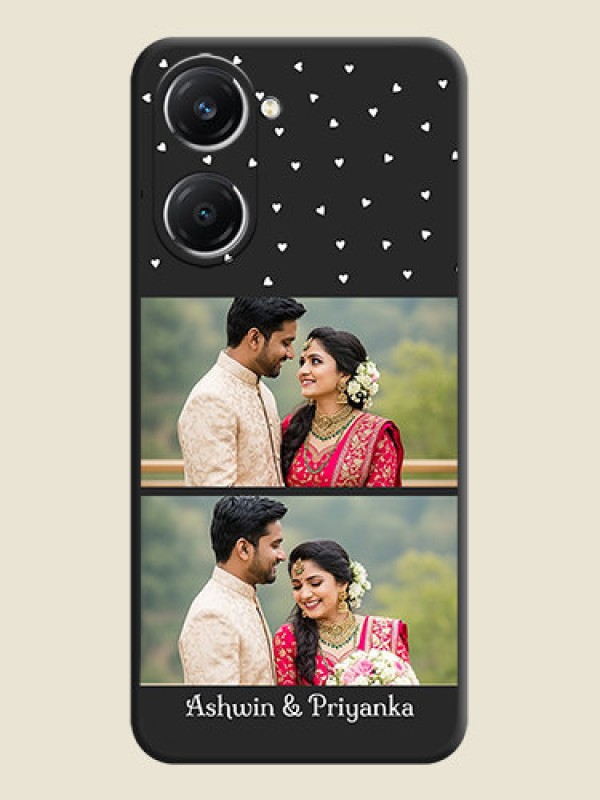 Custom Miniature Love Symbols with Name On Space Black Custom Soft Matte Mobile Back Cover - Vivo T3 Lite 5G