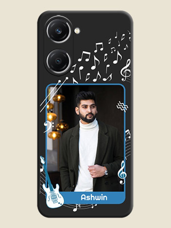 Custom Musical Theme Design with Text on Photo On Space Black Custom Soft Matte Mobile Back Cover - Vivo T3 Lite 5G