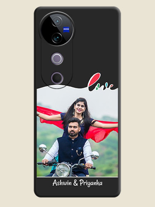 Custom Fall in Love Pattern with Picture on Photo On Space Black Custom Soft Matte Mobile Back Cover - Vivo T3 Ultra