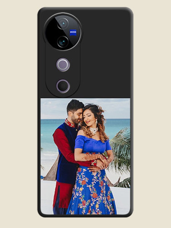 Custom Image Upload With Space Black Color On Custom Soft Matte Mobile Back Cover - Vivo T3 Ultra