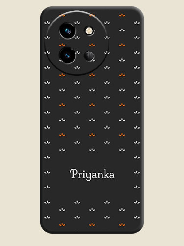 Custom Simple Pattern With Custom Text On Space Black Custom Soft Matte Mobile Back Cover - Vivo T3X 5G