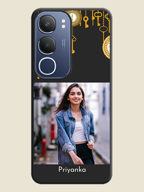 Custom Decorative Design with Text On Space Black Custom Soft Matte Mobile Back Cover - Vivo T4 Lite