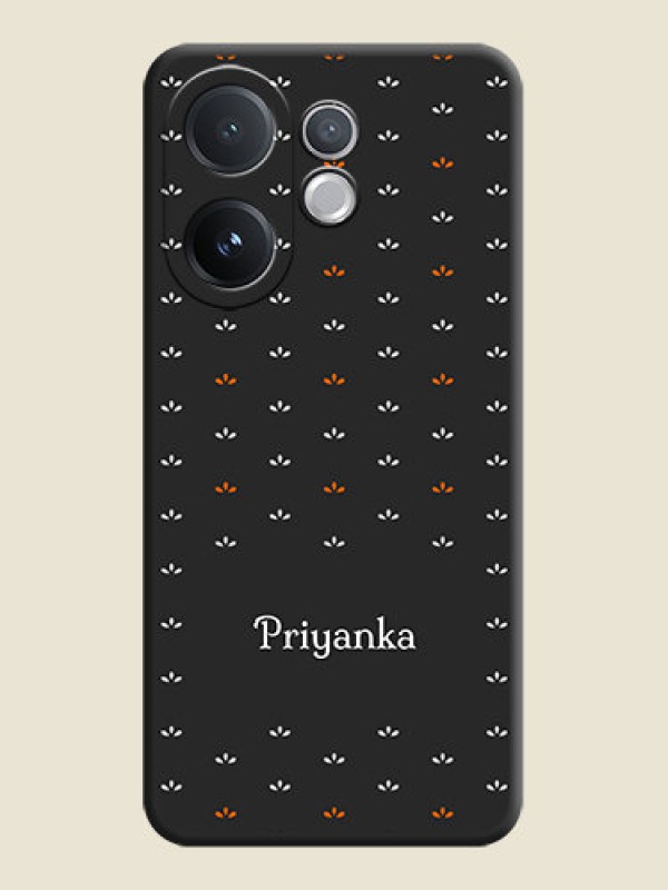Custom Simple Pattern With Custom Text On Space Black Custom Soft Matte Mobile Back Cover - Vivo T4 Pro 5G