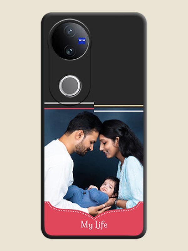 Custom Classic Plain Design with Name On Space Black Custom Soft Matte Mobile Back Cover - Vivo T4R 5G