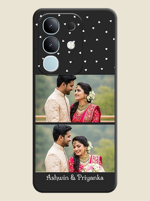 Custom Miniature Love Symbols with Name On Space Black Custom Soft Matte Mobile Back Cover - Vivo T4x 5G