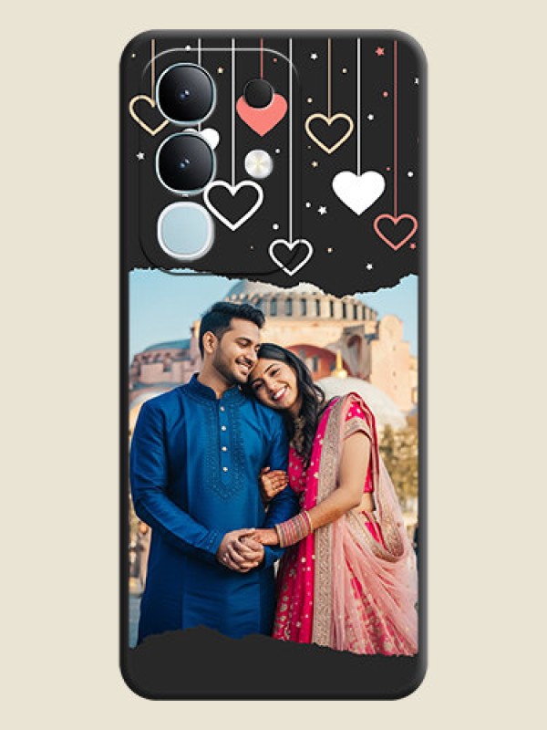 Custom Love Hangings with Splash Wave Picture On Space Black Custom Soft Matte Mobile Back Cover - Vivo T4x 5G