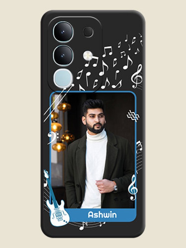 Custom Musical Theme Design with Text on Photo On Space Black Custom Soft Matte Mobile Back Cover - Vivo T4x 5G