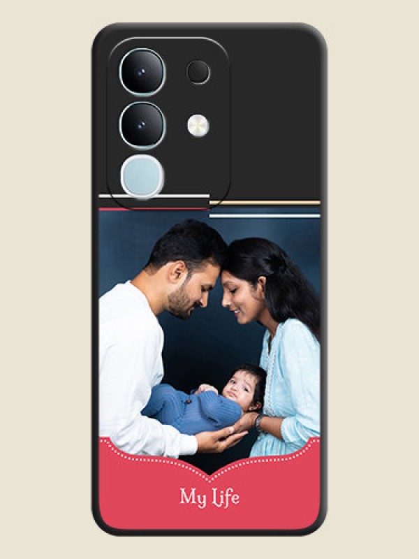 Custom Classic Plain Design with Name On Space Black Custom Soft Matte Mobile Back Cover - Vivo T4x 5G