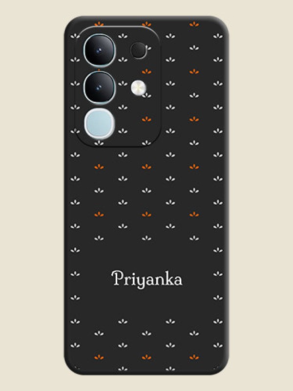 Custom Simple Pattern With Custom Text On Space Black Custom Soft Matte Mobile Back Cover - Vivo T4x 5G