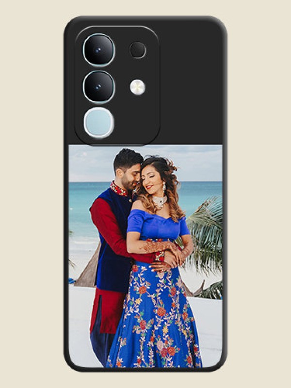 Custom Image Upload With Space Black Color On Custom Soft Matte Mobile Back Cover - Vivo T4X 5G