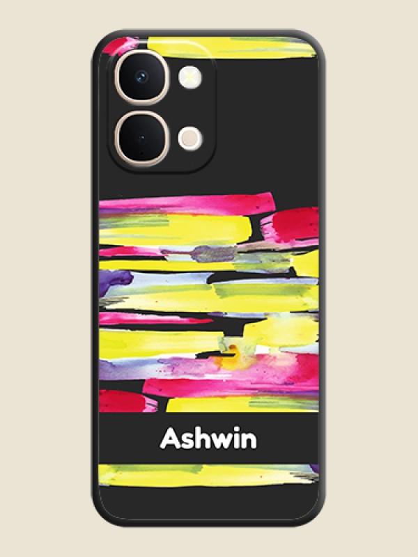 Custom Brush Coloured On Space Black Custom Soft Matte Mobile Back Cover - Vivo T5X 5G