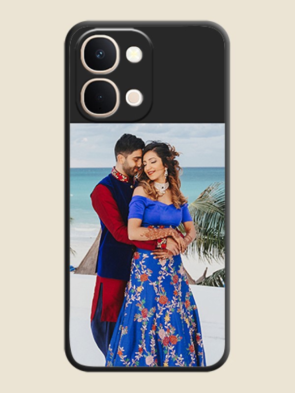 Custom Image Upload With Space Black Color On Custom Soft Matte Mobile Back Cover - Vivo T5X 5G